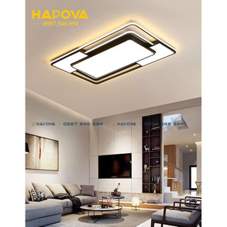 Đèn ốp trần mâm phòng khách 3 chế độ ánh sáng HAPOVA DORO 1012+ Tặng kèm khiển
