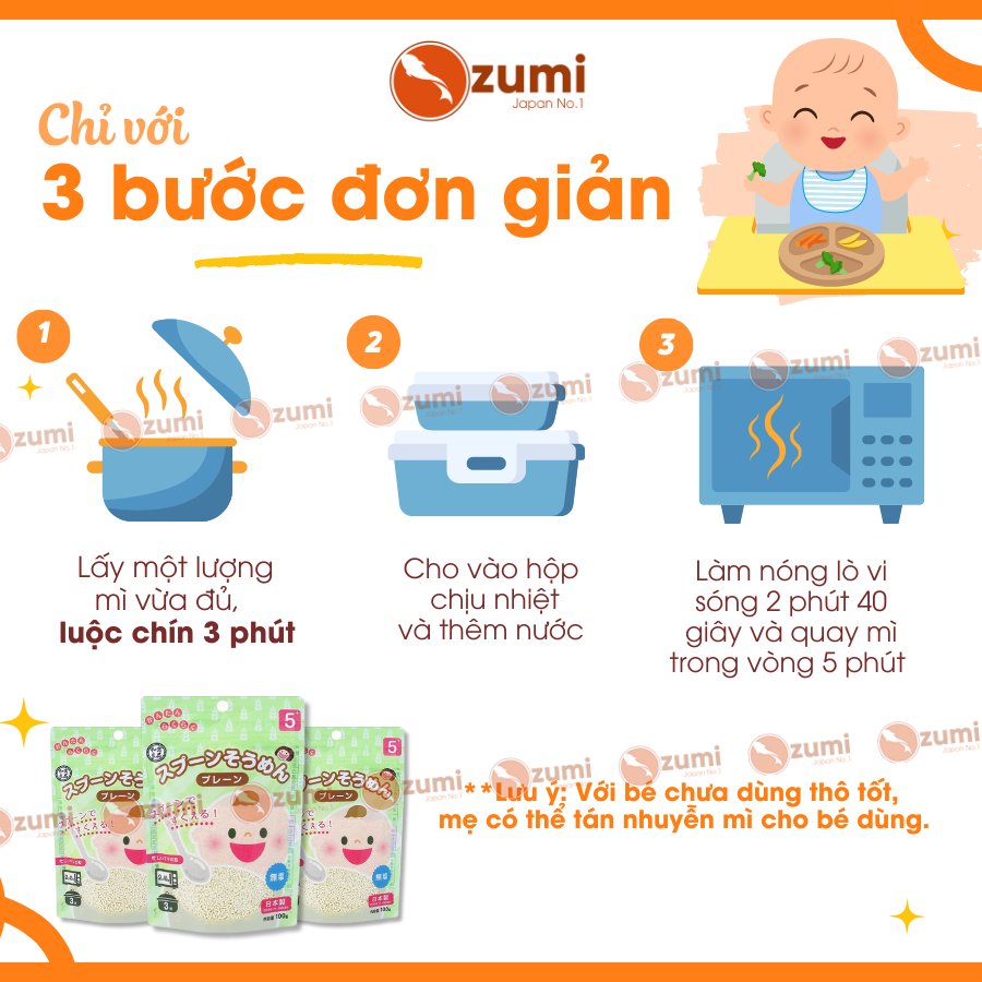 Mì Thìa Somen Tách Muối Cắt Vụn Cho Bé Từ 5 Tháng Tuổi Nội Địa Nhật Wagu Ryohin 100g  Ozumi