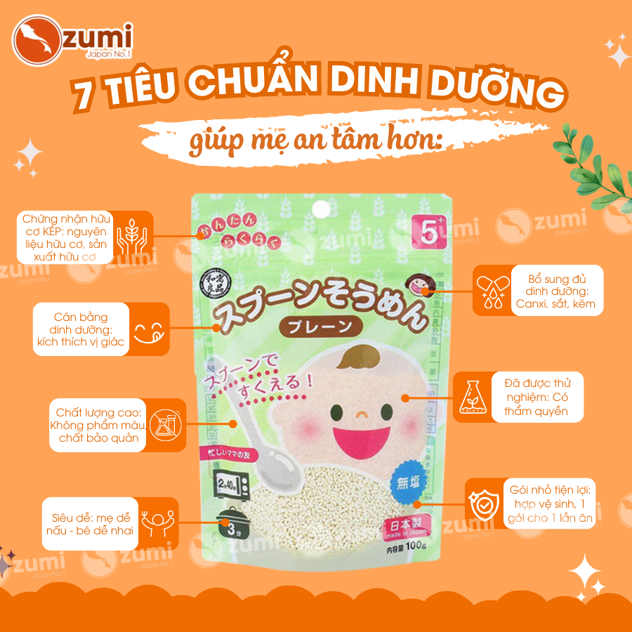 Mì Thìa Somen Tách Muối Cắt Vụn Cho Bé Từ 5 Tháng Tuổi Nội Địa Nhật Wagu Ryohin 100g  Ozumi