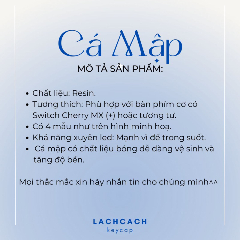 Keycap Cá Mập | Keycap bàn phím cơ | Phụ kiện xinh | Trang trí bàn phím | BigBuy360 - bigbuy360.vn