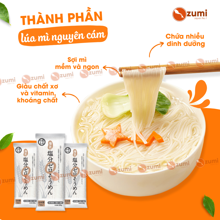 Mì Sợi Dài Somen Tách Muối Cho Bé Từ 7 Tháng Tuổi Nội Địa Nhật Wagu Ryohin  Ozumi