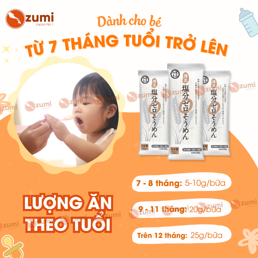Mì Sợi Dài Somen Tách Muối Cho Bé Từ 7 Tháng Tuổi Nội Địa Nhật Wagu Ryohin  Ozumi