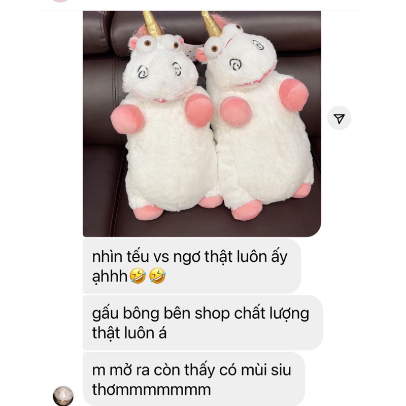 Gấu bông kì lân unicorn trắng xù lông mịn dễ thương quà tặng cho bé