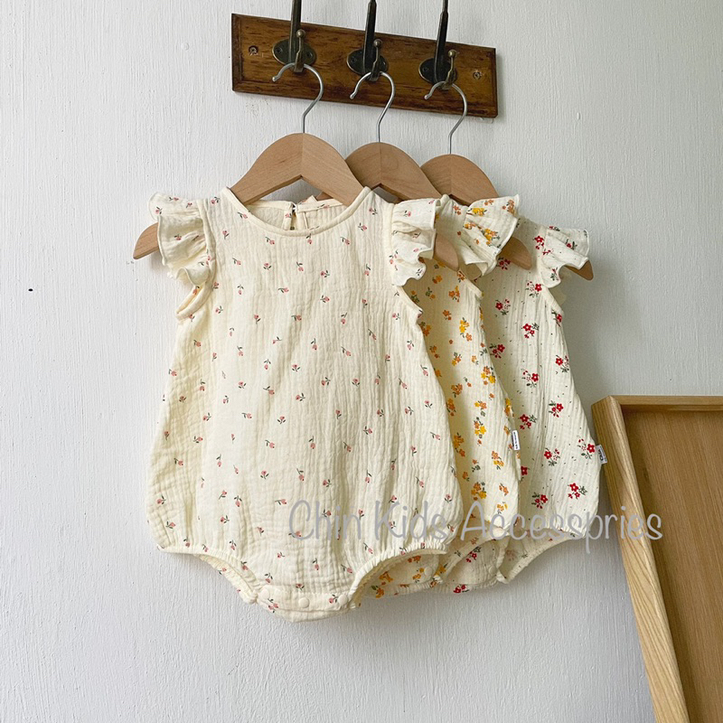 Body xô cánh tiên vải muslin mềm mại cho bé sơ sinh