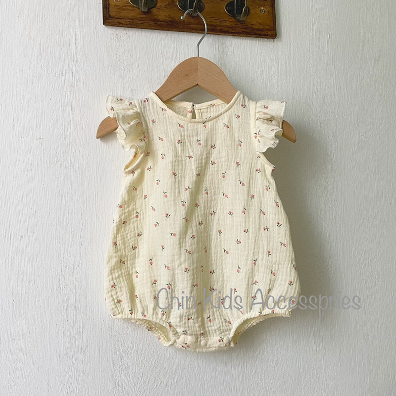 Body xô cánh tiên vải muslin mềm mại cho bé sơ sinh