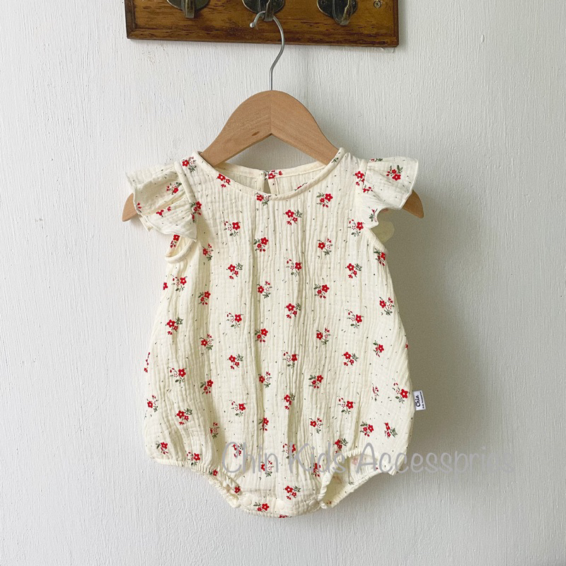 Body xô cánh tiên vải muslin mềm mại cho bé sơ sinh