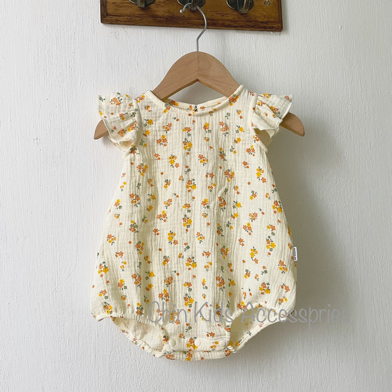 Body xô cánh tiên vải muslin mềm mại cho bé sơ sinh