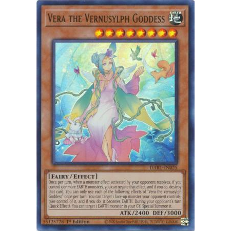 Lá bài thẻ bài Yugioh Vera the Vernusylph Goddess - ultra Rare - Tặng bọc bài nhựa bảo quản