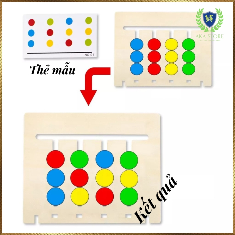 Đồ chơi gỗ thông minh phát triển trí tuệ cho bé  Bộ xếp trật tự Montessori phát triển tư duy