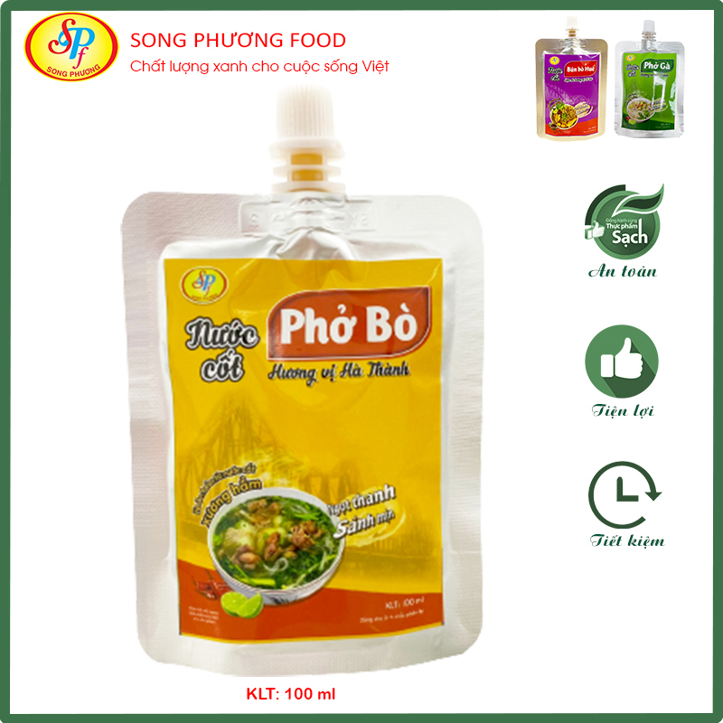 Nước cốt phở bò hương vị Hà Thành - Hoàn toàn từ nước cốt xương hầm,thơm ngon, chuẩn vị, không cần nêm nếm- túi 100ml