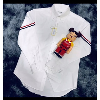 Áo sơ mi oxford tay dài thom brown trắng, viền hai tay, đủ tags, cờ sau gáy, menswear womenswear shirt