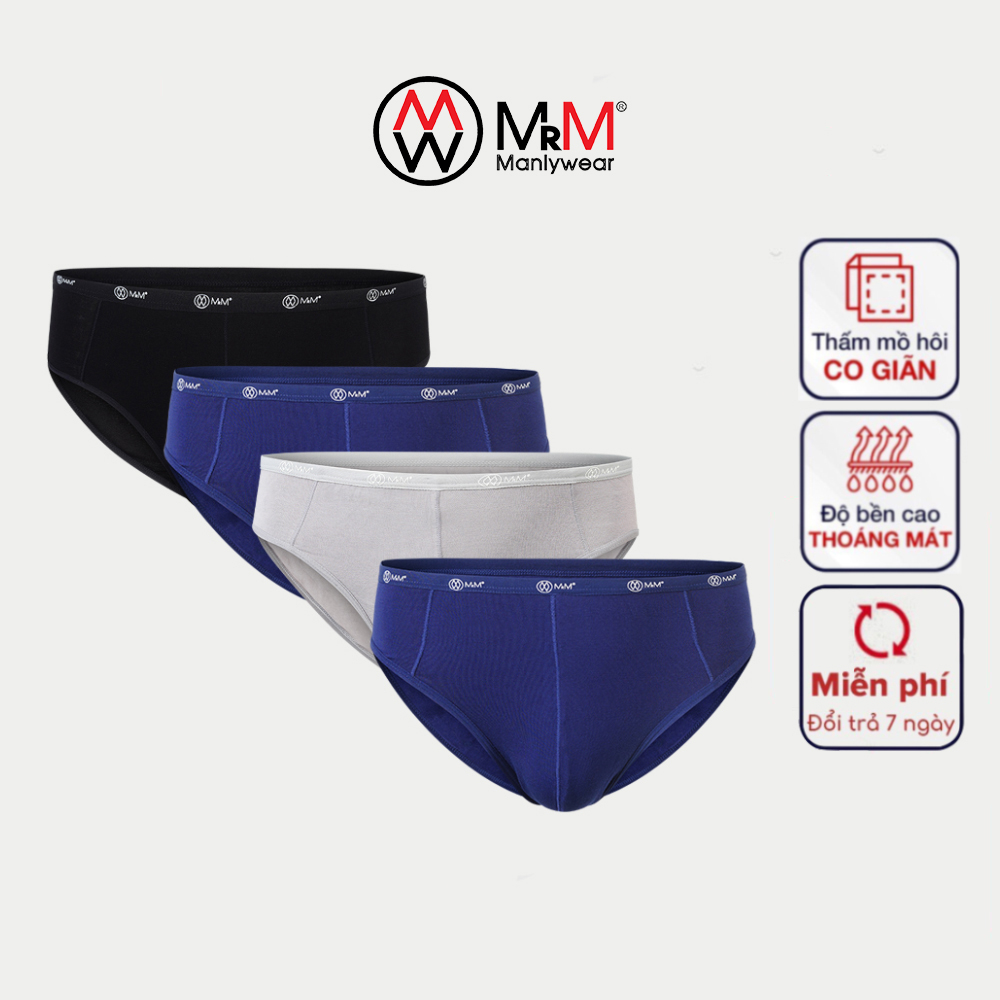 Hộp 4 quần sịp nam 95% sợi tre bamboo kháng khuẩn thấm hút mồ hôi MRM Manlywear