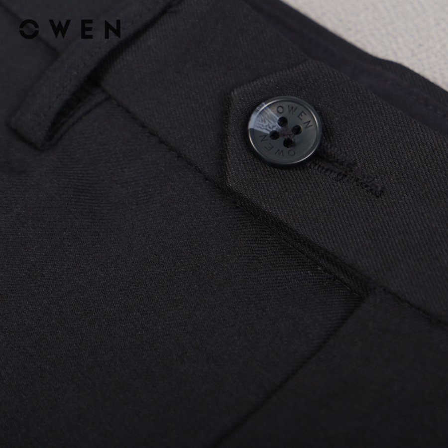OWEN - Quần tây Slim Fit Đen chất liệu vải Polyester-Rayon-Spandex - QS231500