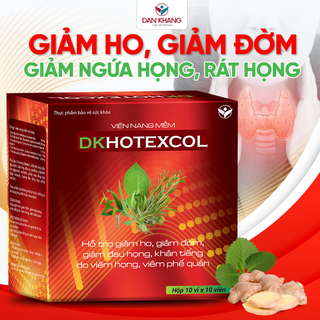 Viên uống hỗ trợ giảm ho, giảm đau họng dk hotexcol dan khang hộp 10 vỉ x 10 viên