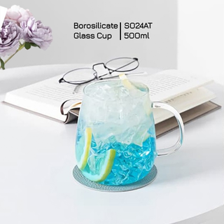 Cốc thủy tinh chịu nhiệt s024at - 500ml - ly thủy tinh chịu nhiệt 500ml - samahome shop