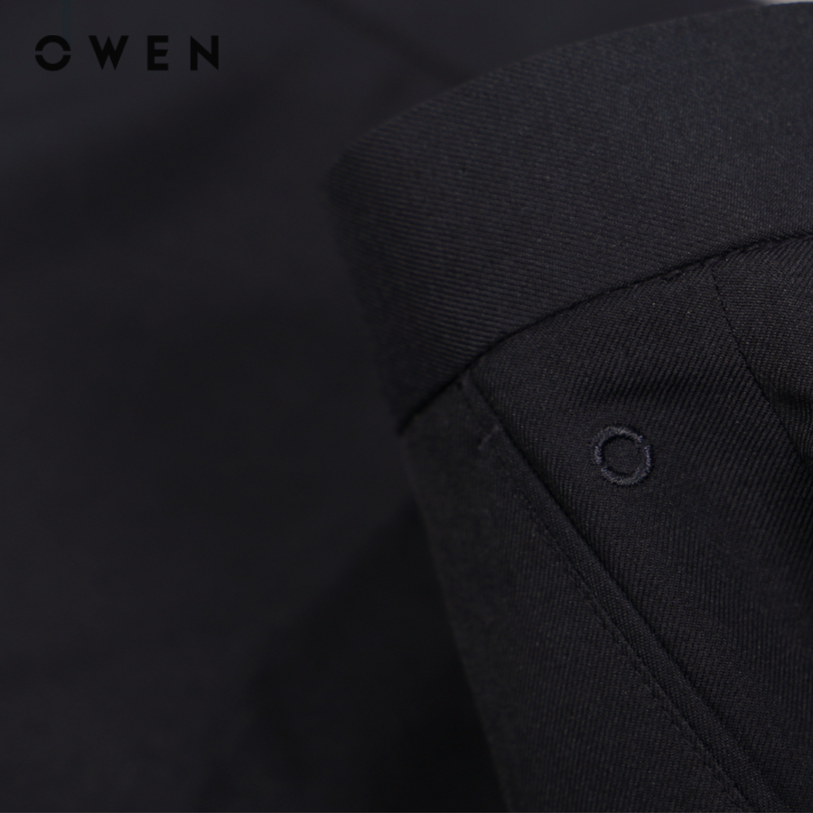 OWEN - Quần tây Slim Fit Đen chất liệu vải Knit - QS231516