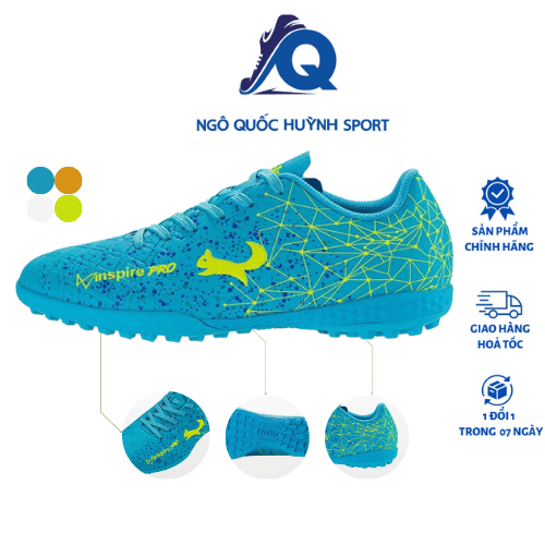 Giày Đá Bóng Sân Cỏ Nhân Tạo Zocker Inspire PRO Cao Su Nguyên Khối, Đế Đinh Răm TF - Hàng Chính Hãng Zocker