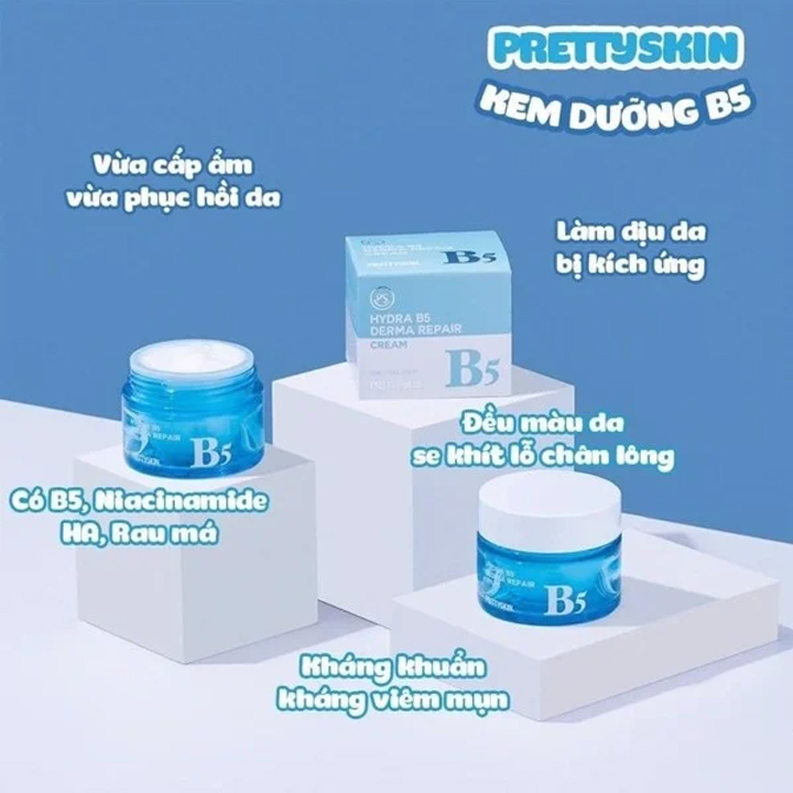 Kem dưỡng phục hồi b5 Pretty Skin hũ 52ml Hàn Quốc dưỡng ẩm dưỡng trắng phục hồi giúp da mềm mại đàn hồi