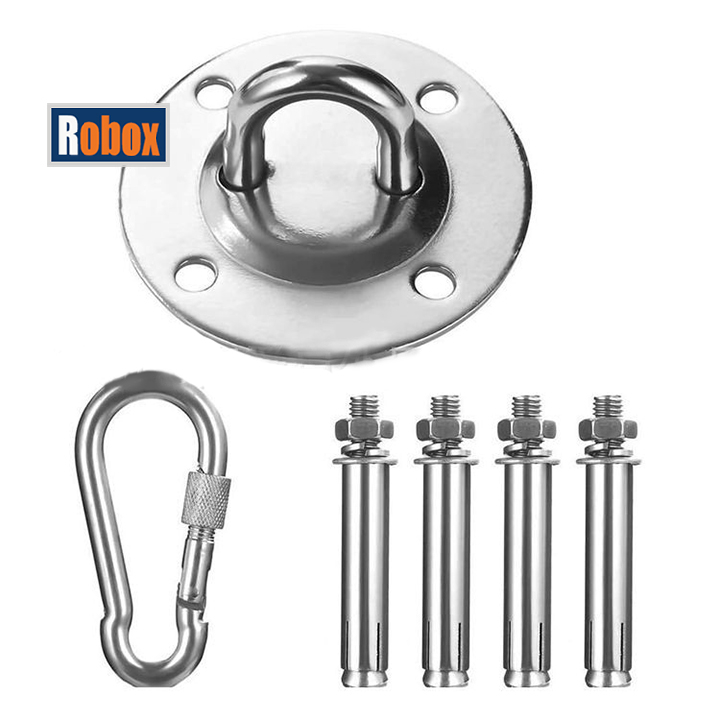 Bộ móc treo đĩa bay áp tường treo võng treo xích đu treo lụa yoga chất liệu inox