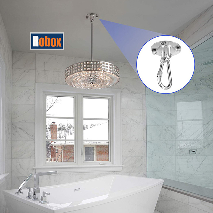 Bộ móc treo đĩa bay áp tường treo võng treo xích đu treo lụa yoga chất liệu inox