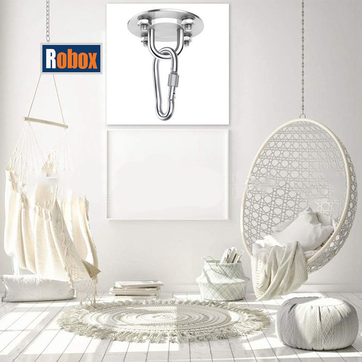 Bộ móc treo đĩa bay áp tường treo võng treo xích đu treo lụa yoga chất liệu inox