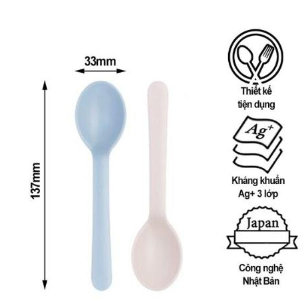 Thìa ăn dặm INOCHI chất liệu nhựa nguyên sinh cao cấp cho trẻ nhỏ tự ăn thông minh loại dài Amori
