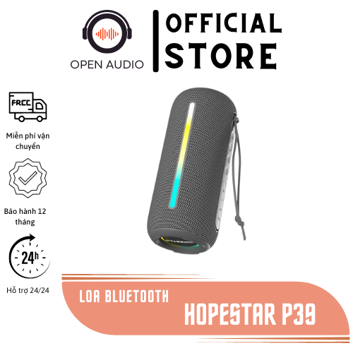 Loa Bluetooth Hopestar P39 | Công Suất 20W, Pin 3000mAh, Cổng USB, AUX, Cổng Tai Nghe 3.5mm, Đèn Led - Chính Hãng