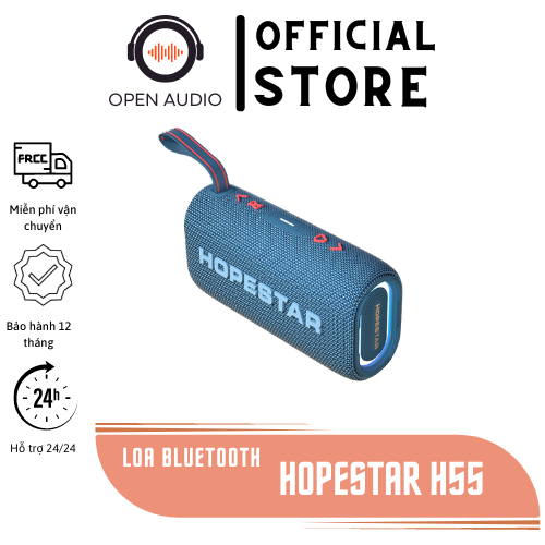 Loa Bluetooth Hopestar H55 | Công Suất 12W, Pin 2400mAh, Cổng USB, AUX, Cổng Tai Nghe 3.5mm - Chính Hãng
