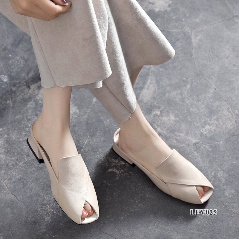 LEV025 - Giày cao gót nữ hở mũi độc đáo, phong cách trẻ trung, thời trang công sở