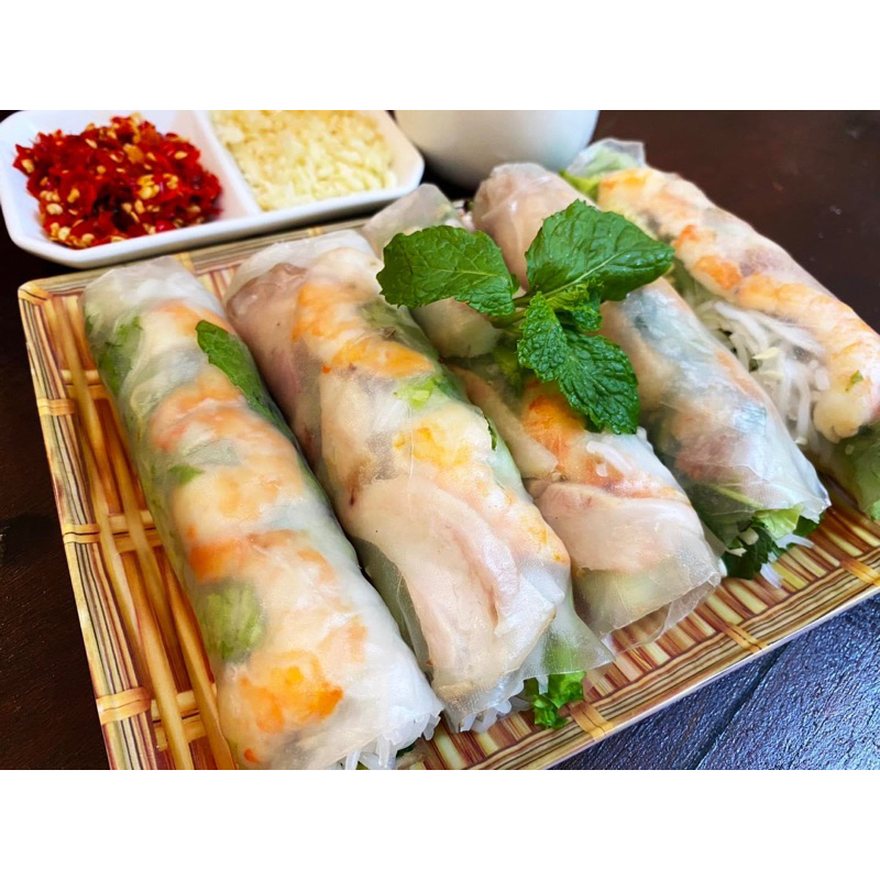200g bánh tráng nhúng cuốn thịt chả ram không mè Phan Rang