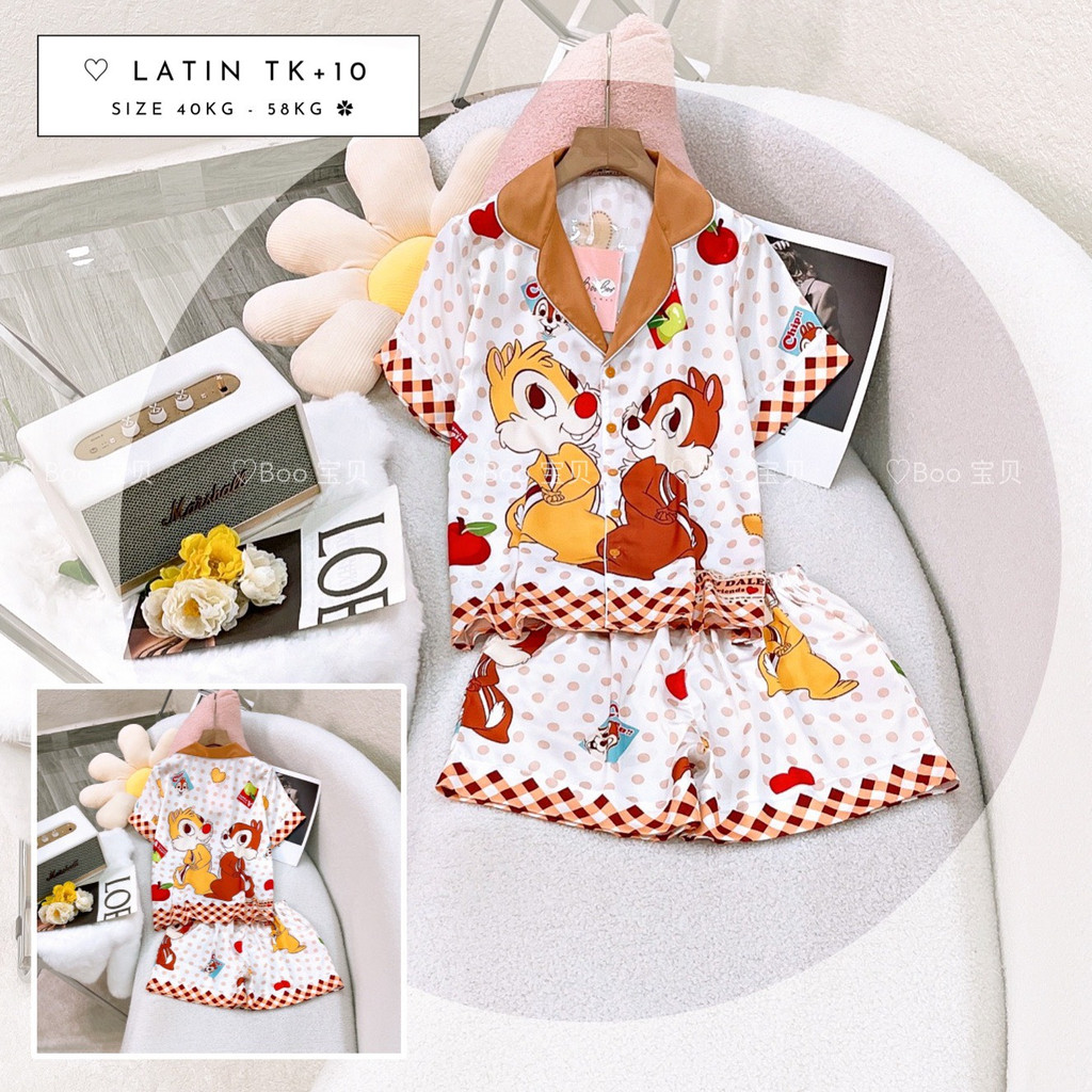 (40-56kg P2) Đồ bộ pijama/pizama đùi latin/lụa cao cấp BOO BOO - cánh dơi. hongduyen2188.