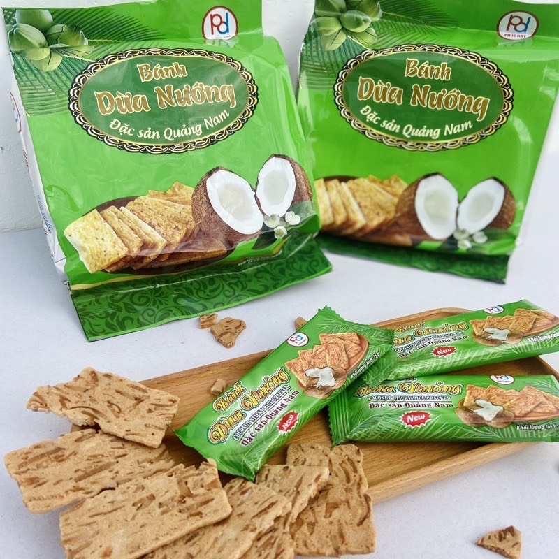 Bánh Dừa Nướng Đặc Sản Quảng Nam Hiệu Phúc Đạt Gói 180G Tiệm Ăn Vặt Mẹ Bống