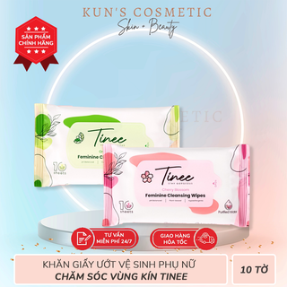Gói Khăn Giấy Ướt Vệ Sinh Phụ Nữ Vùng Kín Tinee Phân Phối Chính Hãng 10 tờ/ gói