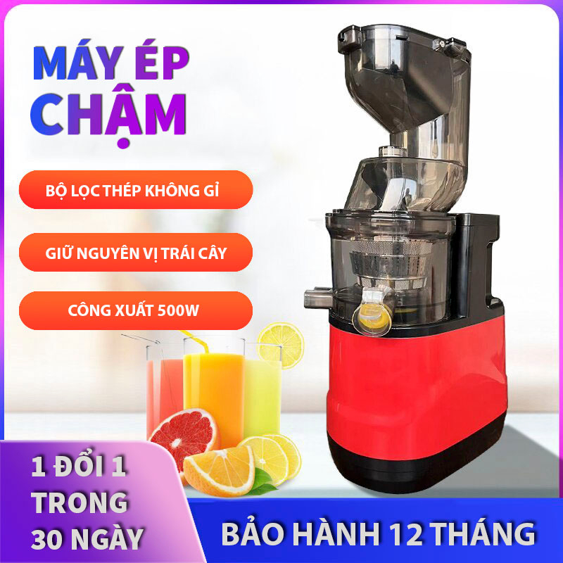 Máy ép chậm trái cây Hoa Quả Công Suất mạnh 500W Công nghệ ép lạnh giữ nguyên dưỡng chất Vitamin - BẢO HÀNH 12 THÁNG