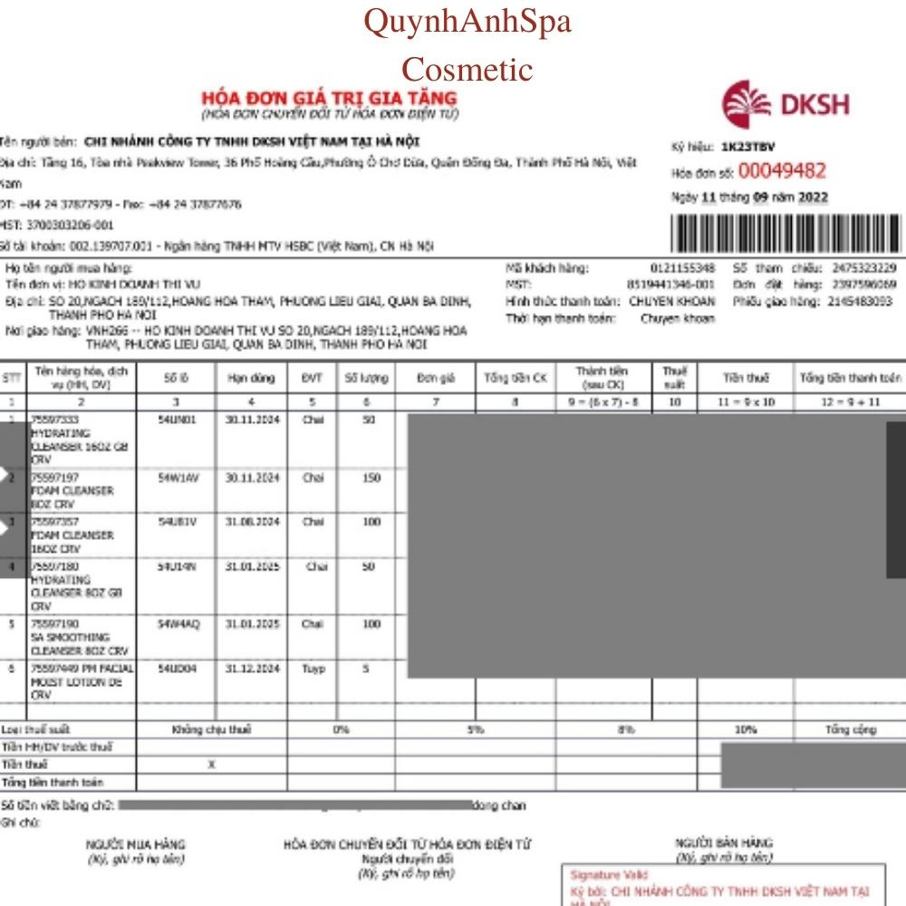 Sữa rửa mặt CeraVe Dành cho da dầu mụn, da khô Làm sạch da chuyên sâu Quynhanhspa20 236ml-473ml