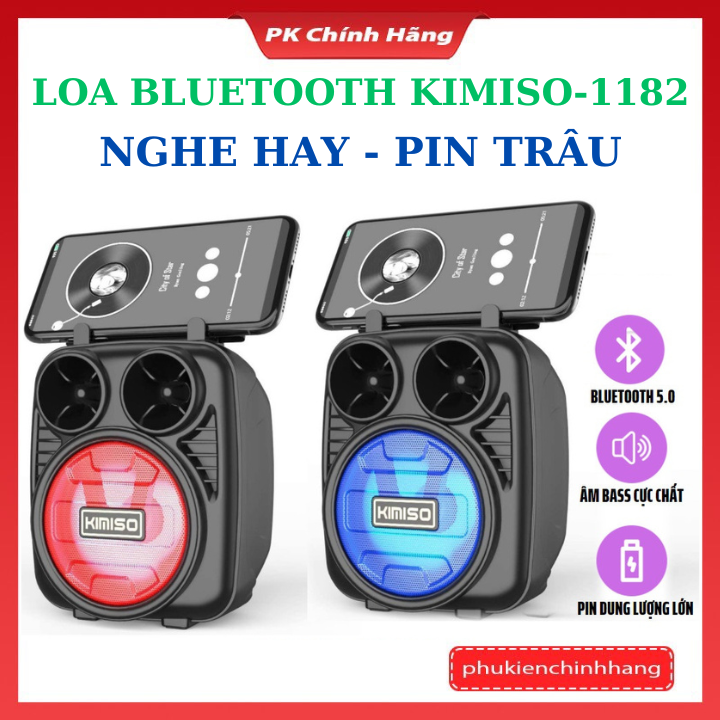 Loa Bluetooth KIMISO KMS-1182 Phiên Bản Cao Cấp . Thiết Kế Nhỏ Gọn, Kèm Giá Đỡ Điện Thoại  , bảo hành 12 tháng