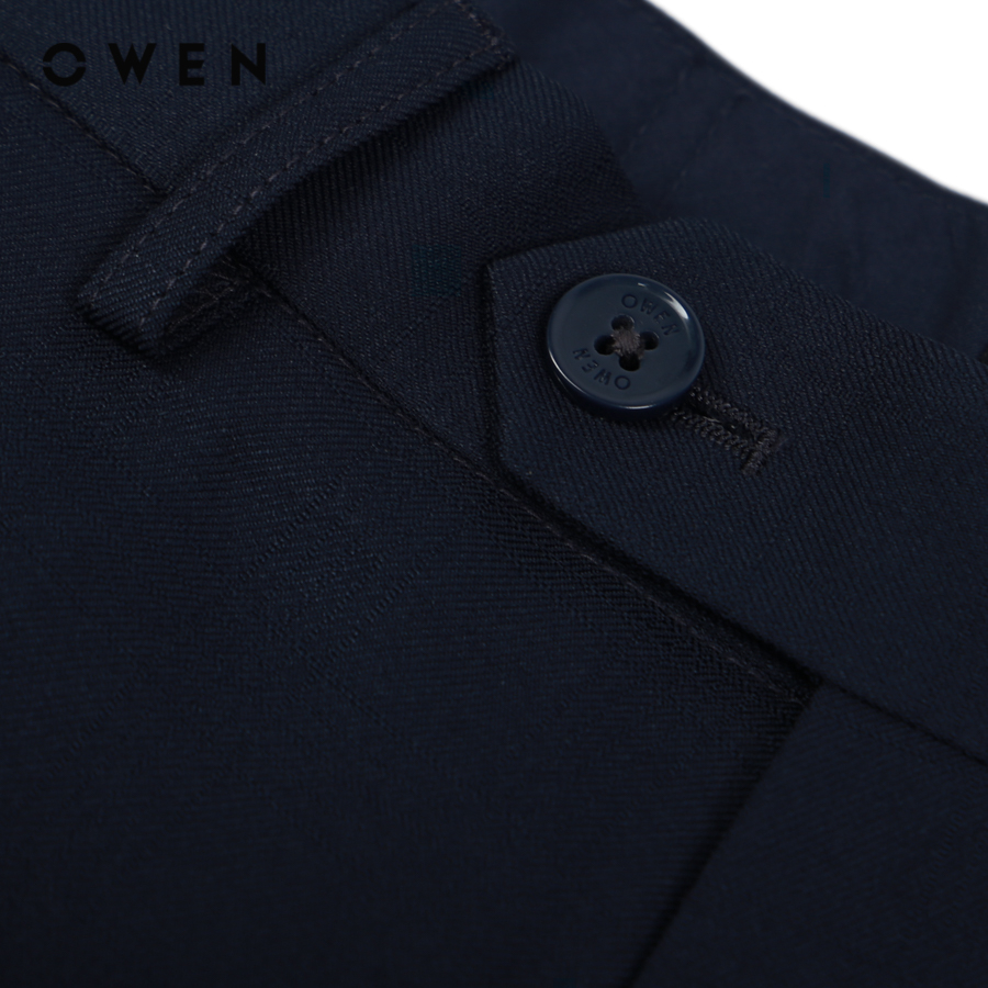 OWEN - Quần tây Regular Fit Navy chất liệu vải Polyester-Rayon-Spandex - QR231506