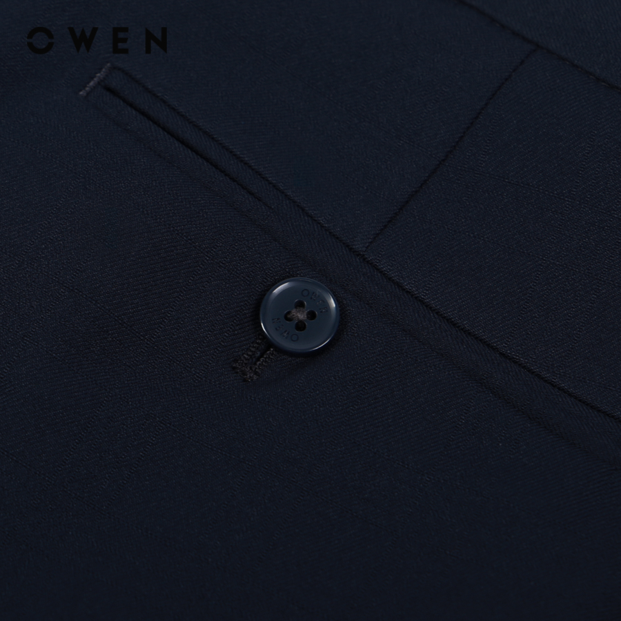 OWEN - Quần tây Regular Fit Navy chất liệu vải Polyester-Rayon-Spandex - QR231506
