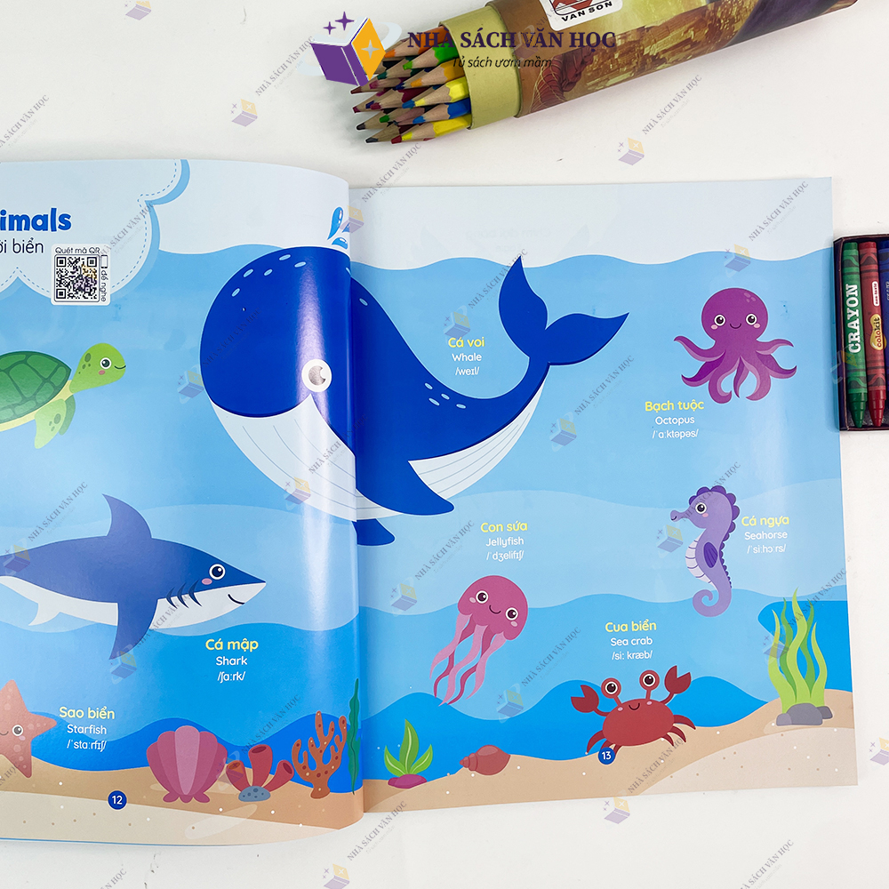 Sách - Bé Học Tiếng Anh Qua Hình Ảnh - 1000+ Từ Vựng Tiếng Anh Đầu Tiên Cho Bé - Quét Mã QR Nghe Đọc