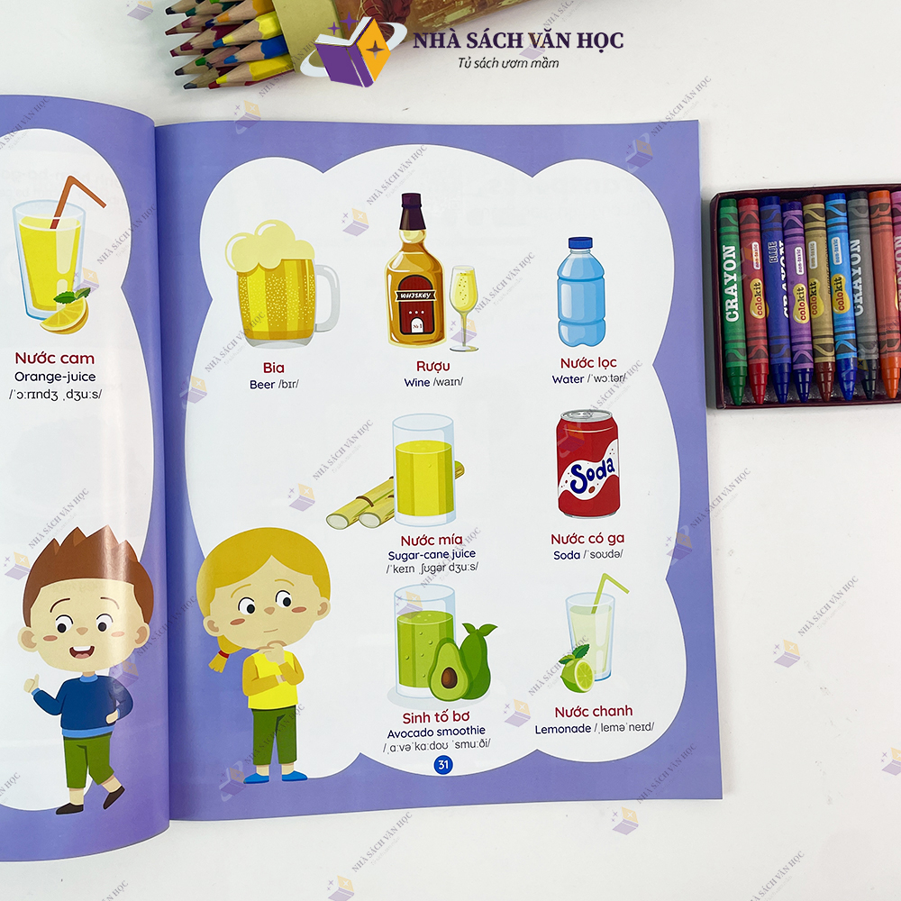 Sách - Bé Học Tiếng Anh Qua Hình Ảnh - 1000+ Từ Vựng Tiếng Anh Đầu Tiên Cho Bé - Quét Mã QR Nghe Đọc