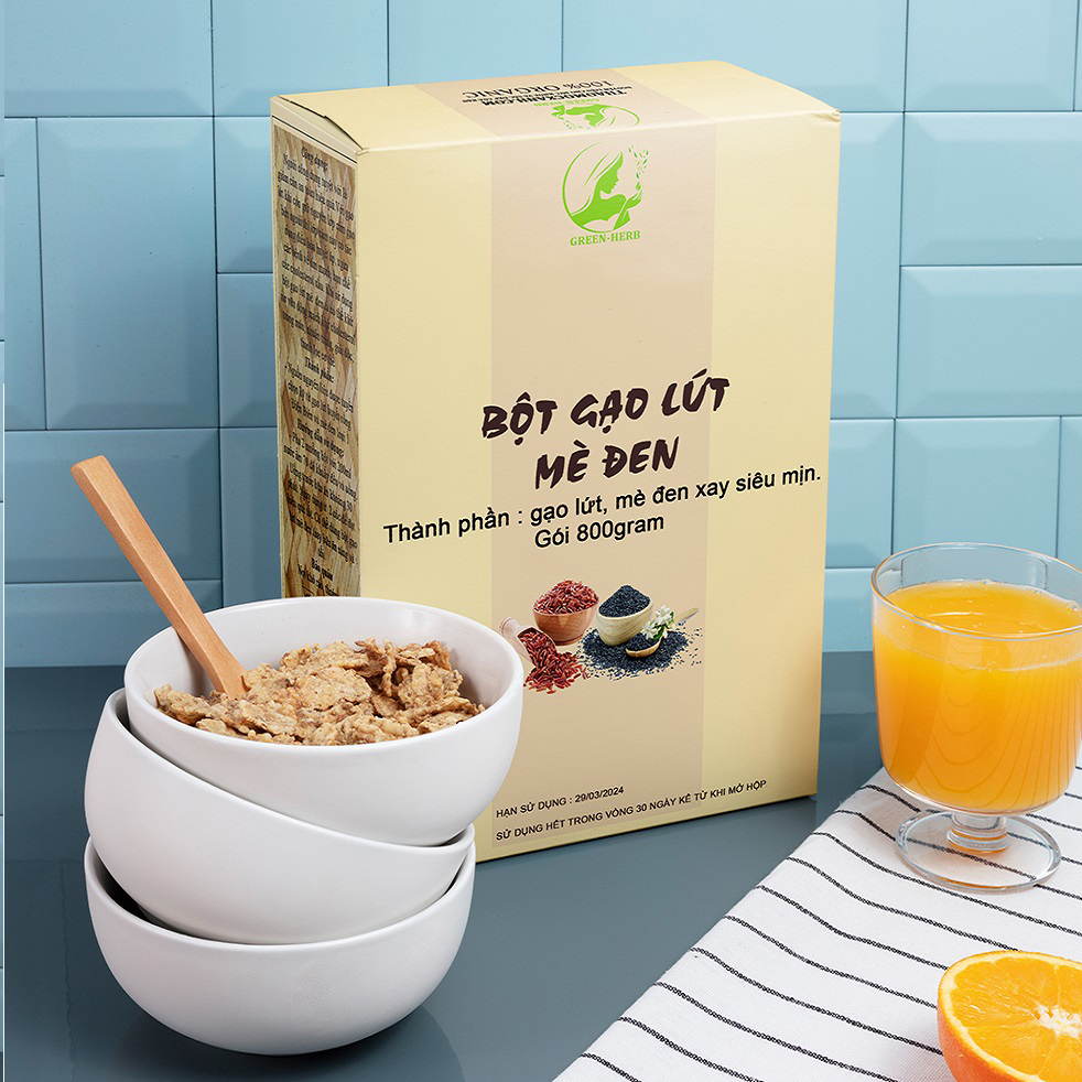 Bột gạo lứt mè đen giảm cân, eatclean healthy hoặc lợi sữa hộp 800gram cao cấp