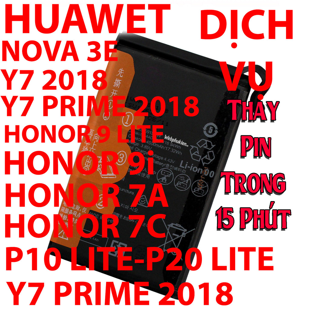 Pin Scud thay thế cho Huawei Nova 3e/Y7 2018/Honor 9 Lite/P10 Lite/P20 Lite/Y7 Prime 2018/Honor 7A/Honor 9i/Honor 7C