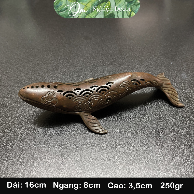 Lư Xông Trầm Hình Cá Voi Họa Tiết Độc Đáo, Lư Hương Đốt Trầm, Lư Xông Trầm Hương, Lư Đốt Trầm Bằng Đồng