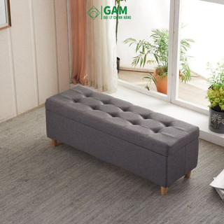 Ghế Đôn Woody phong cách Bắc Âu hiện đại, chất liệu kaki, gỗ sồi cao cấp tính đàn hồi cao - GC10