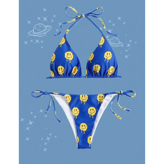 Set bikini 2 mảnh hoạ tiết smile