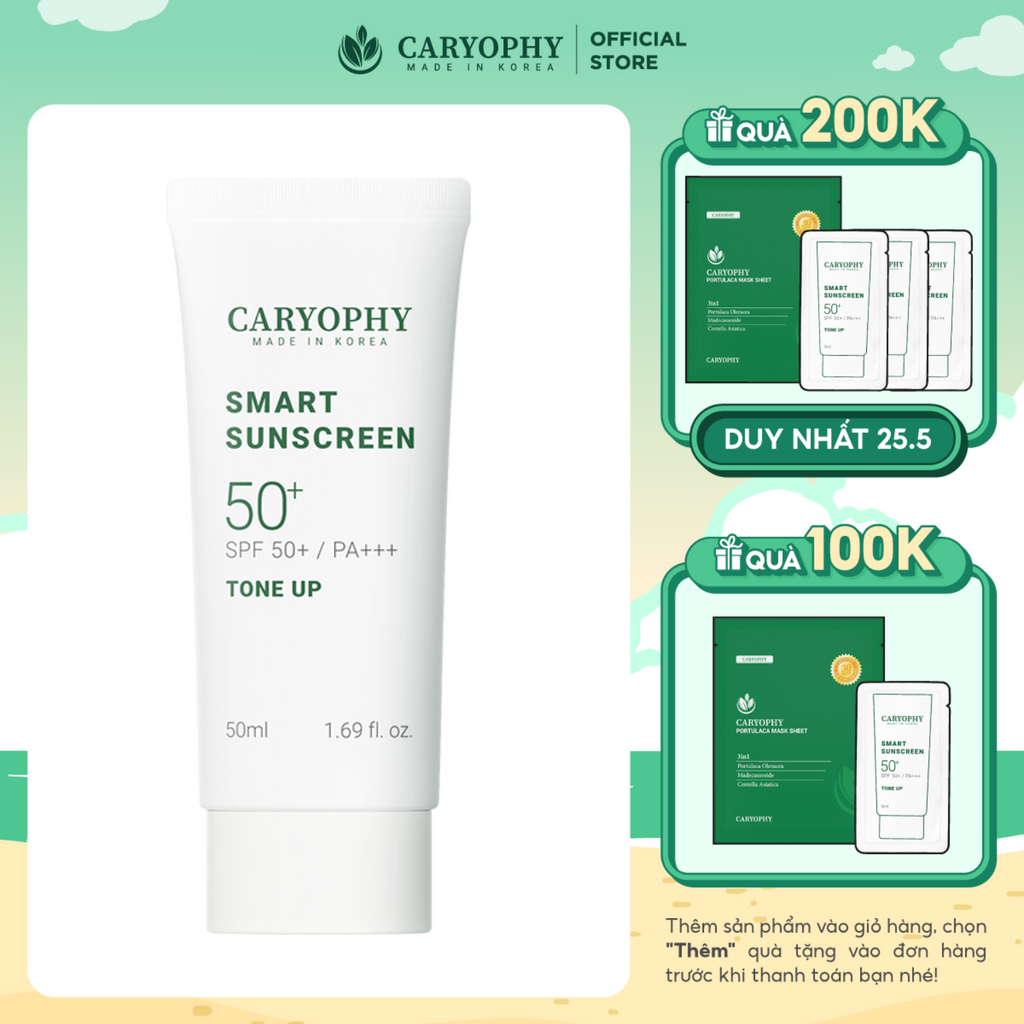 Kem chống nắng nâng tông Caryophy Smart Tone-up Sunscreen 50ML