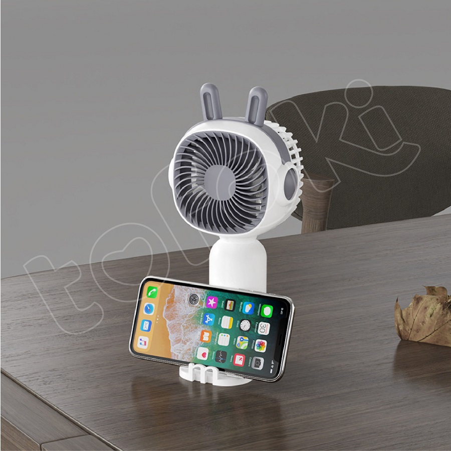 Quạt Mini Cầm Tay Quạt Để Bàn Làm Việc Mini Fan Du Lịch Sạc USB Cắm Điện Nhỏ Gọn Gió Mạnh Pin Lâu Mẫu Tai Mèo KITPRO