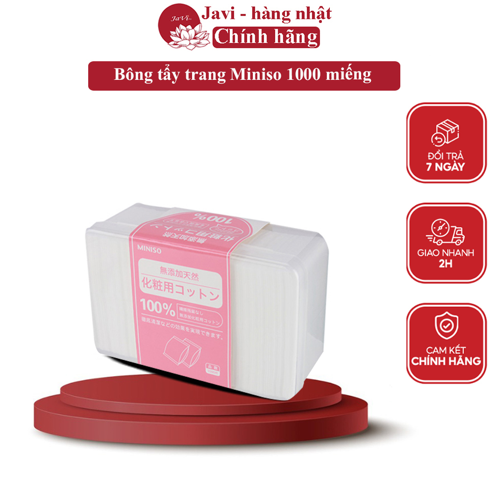 Bông tẩy trang Miniso 1000 miếng