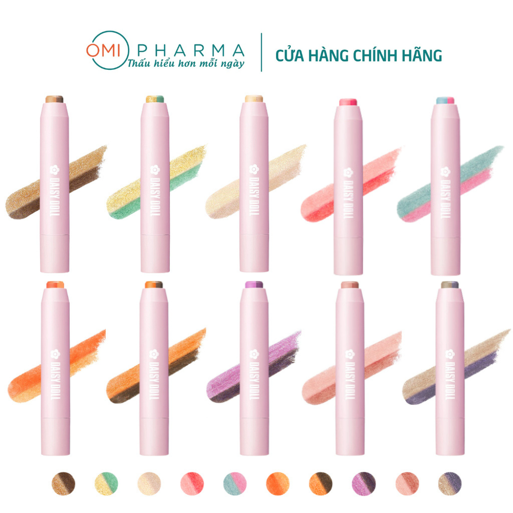 Phấn Mắt 2 Màu Line Daisy Doll Nhật Bản Dạng Thỏi Nhanh Gọn, Tiện Lợi, Bền Màu, Không Trôi 1 Thỏi/ Hộp