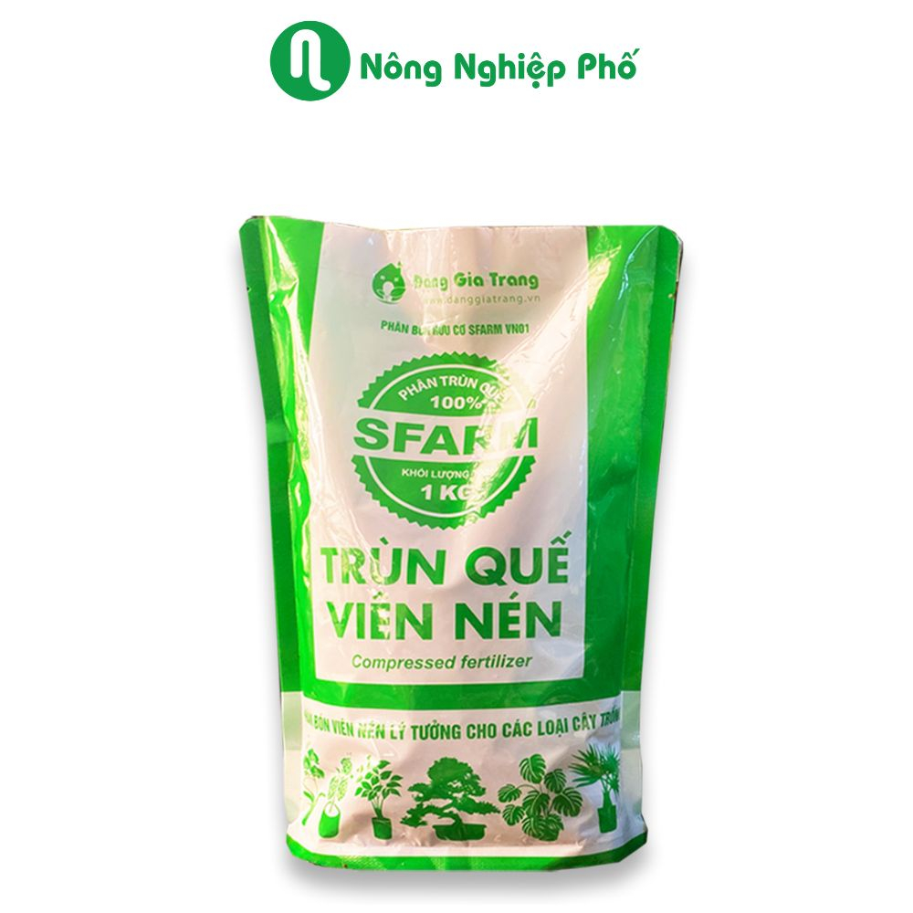 Phân trùn quế SFARM viên nén chuyên dùng cho mọi loại cây - Túi 1kg